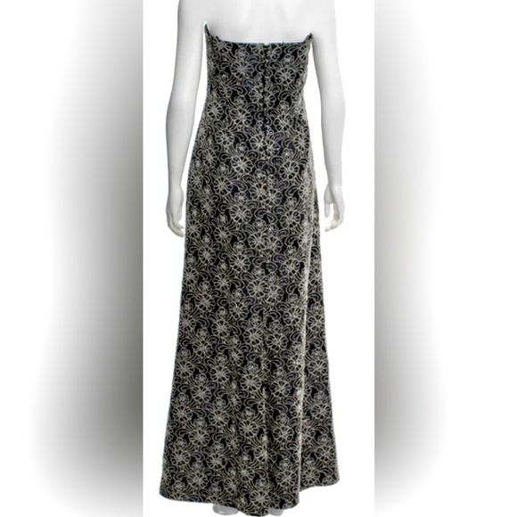 Carmen Marc Valvo Collection Strapless Embellished Floral Maxi Evening Gown B2 - Picture 8 of 11